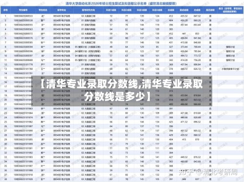 【清华专业录取分数线,清华专业录取分数线是多少】-第2张图片