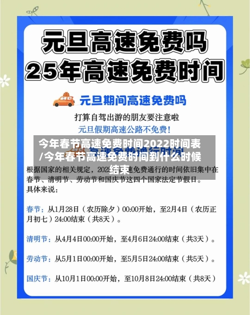 今年春节高速免费时间2022时间表/今年春节高速免费时间到什么时候结束-第3张图片