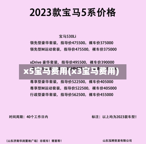 x5宝马费用(x3宝马费用)-第2张图片
