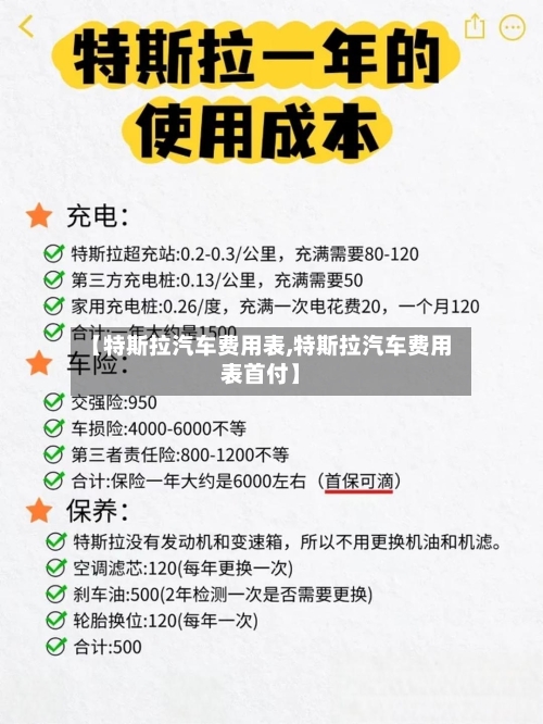 【特斯拉汽车费用表,特斯拉汽车费用表首付】-第1张图片