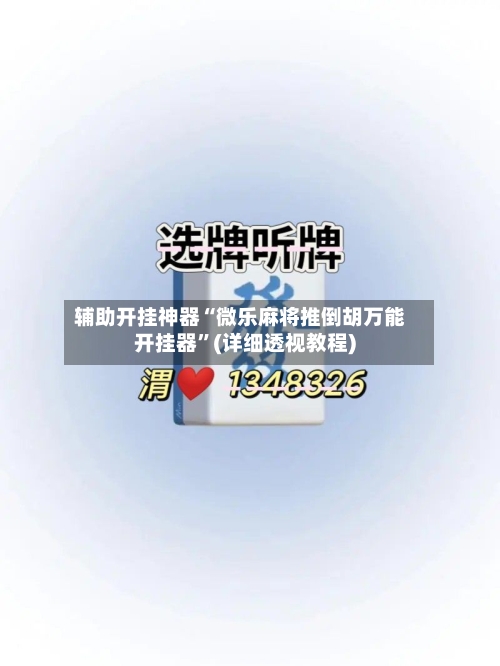 辅助开挂神器“微乐麻将推倒胡万能开挂器”(详细透视教程)-第3张图片