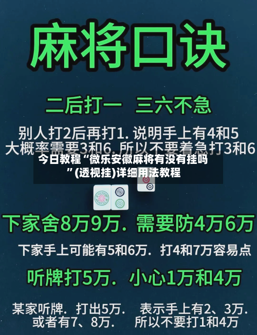 今日教程“微乐安徽麻将有没有挂吗	”(透视挂)详细用法教程-第2张图片