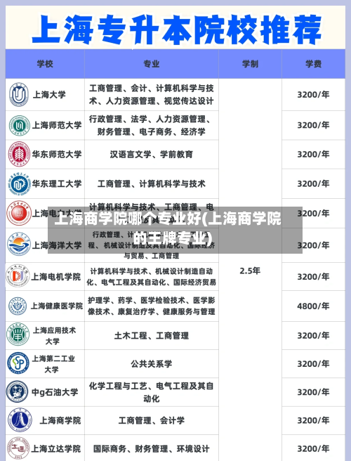 上海商学院哪个专业好(上海商学院的王牌专业)-第2张图片