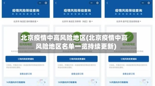 北京疫情中高风险地区(北京疫情中高风险地区名单一览持续更新)-第1张图片