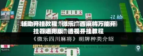 辅助开挂教程“微乐广西麻将万能开挂器通用版	”透视开挂教程-第3张图片
