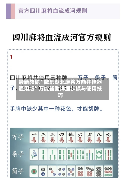 最新教你“微乐湖北麻将万能开挂器通用版”万能辅助详细步骤与使用技巧-第2张图片