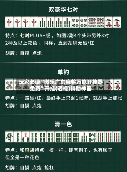 玩家必读“微乐广东麻将万能开挂器免费”开挂(透视)辅助神器-第2张图片