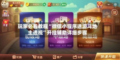 玩家必看教程“微信小程序途游斗地主透视”开挂辅助详细步骤-第3张图片
