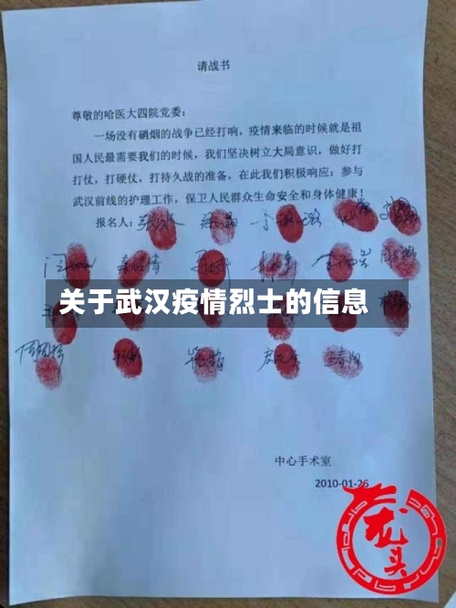 关于武汉疫情烈士的信息-第2张图片
