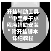 开挂辅助工具“中至余干小程序辅助安装”附开挂脚本详细教程-第3张图片