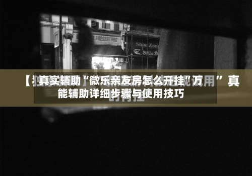 真实辅助“微乐亲友房怎么开挂”万能辅助详细步骤与使用技巧-第3张图片
