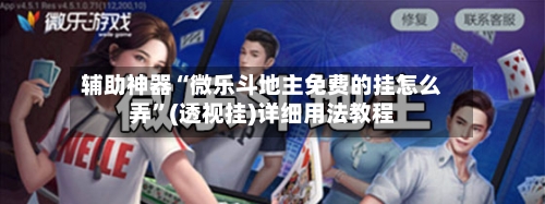 辅助神器“微乐斗地主免费的挂怎么弄”(透视挂)详细用法教程-第3张图片