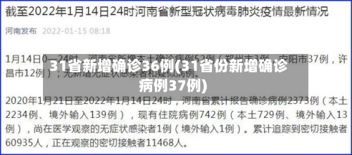 31省新增确诊36例(31省份新增确诊病例37例)-第3张图片