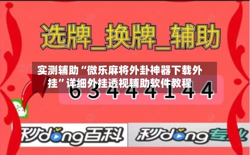 实测辅助“微乐麻将外卦神器下载外挂	”详细外挂透视辅助软件教程-第1张图片