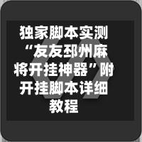 独家脚本实测“友友邳州麻将开挂神器	”附开挂脚本详细教程-第2张图片