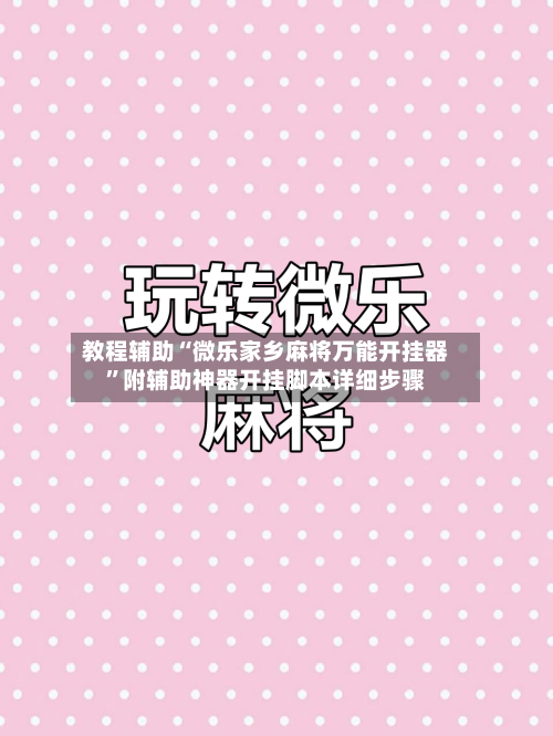 教程辅助“微乐家乡麻将万能开挂器”附辅助神器开挂脚本详细步骤-第3张图片