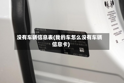没有车辆信息表(我的车怎么没有车辆信息卡)-第2张图片