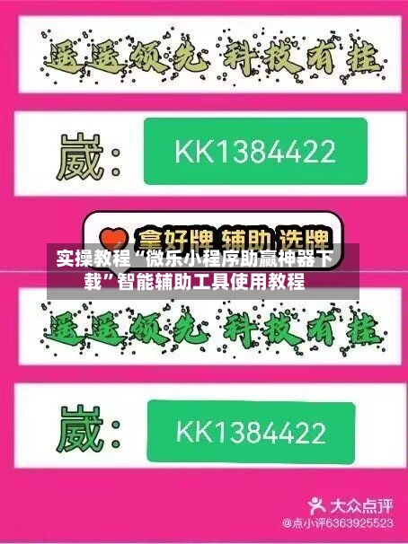 实操教程“微乐小程序助赢神器下载”智能辅助工具使用教程-第1张图片