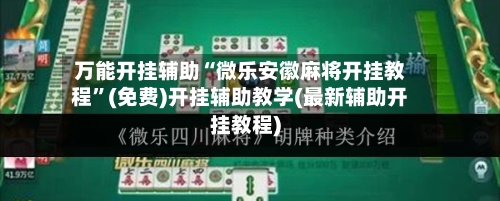 万能开挂辅助“微乐安徽麻将开挂教程	”(免费)开挂辅助教学(最新辅助开挂教程)-第3张图片