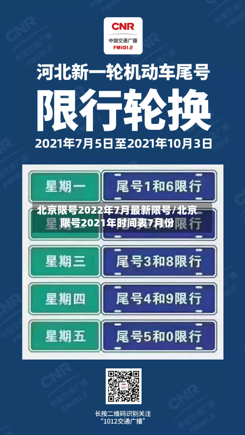 北京限号2022年7月最新限号/北京限号2021年时间表7月份-第2张图片