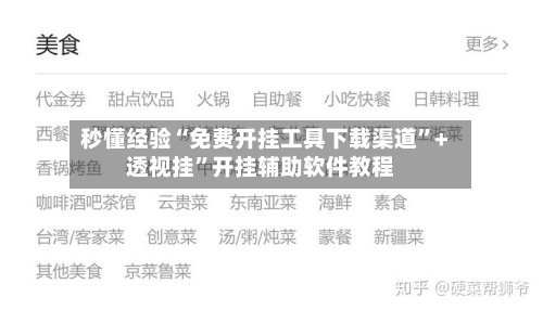 秒懂经验“免费开挂工具下载渠道”+透视挂”开挂辅助软件教程-第3张图片