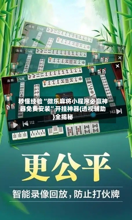 秒懂经验“微乐麻将小程序必赢神器免费安装”开挂神器{透视辅助}全揭秘-第2张图片