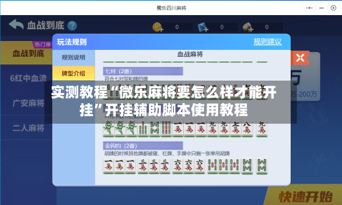实测教程“微乐麻将要怎么样才能开挂”开挂辅助脚本使用教程-第3张图片