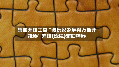 辅助开挂工具“微乐家乡麻将万能开挂器”开挂(透视)辅助神器-第1张图片