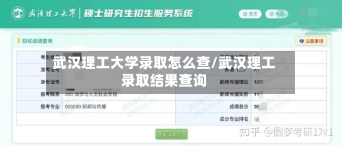 武汉理工大学录取怎么查/武汉理工录取结果查询-第2张图片