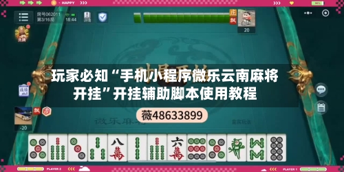 玩家必知“手机小程序微乐云南麻将开挂”开挂辅助脚本使用教程-第2张图片