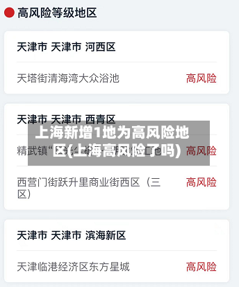 上海新增1地为高风险地区(上海高风险了吗)-第1张图片