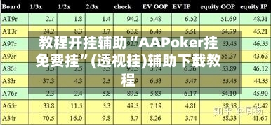 教程开挂辅助“AAPoker挂免费挂	”(透视挂)辅助下载教程-第3张图片