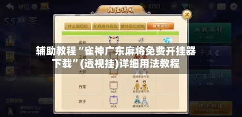 辅助教程“雀神广东麻将免费开挂器下载”(透视挂)详细用法教程-第2张图片