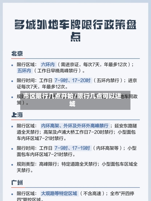 市区限行几点开始/限行几点可以进城-第1张图片