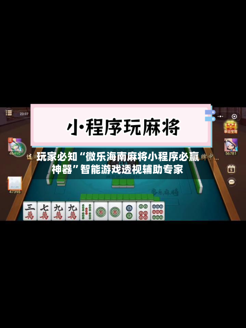 玩家必知“微乐海南麻将小程序必赢神器	”智能游戏透视辅助专家-第2张图片