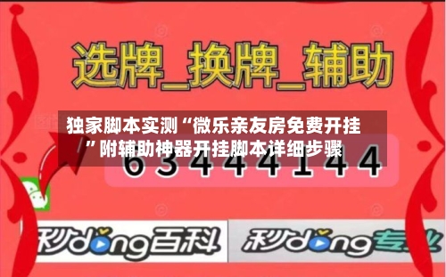 独家脚本实测“微乐亲友房免费开挂”附辅助神器开挂脚本详细步骤-第2张图片