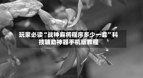 玩家必读“战神麻将程序多少一套”科技辅助神器手机版教程-第2张图片