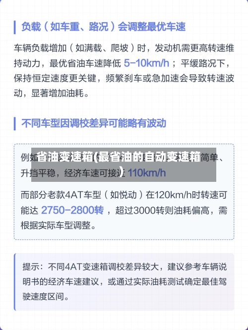 省油变速箱(最省油的自动变速箱)-第1张图片