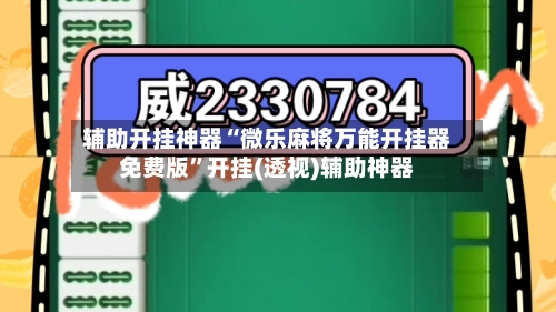 辅助开挂神器“微乐麻将万能开挂器免费版”开挂(透视)辅助神器-第1张图片