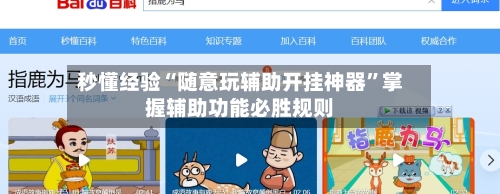 秒懂经验“随意玩辅助开挂神器	”掌握辅助功能必胜规则-第2张图片