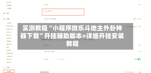 实测教程“小程序微乐斗地主外卦神器下载	”开挂辅助脚本+详细开挂安装教程-第2张图片