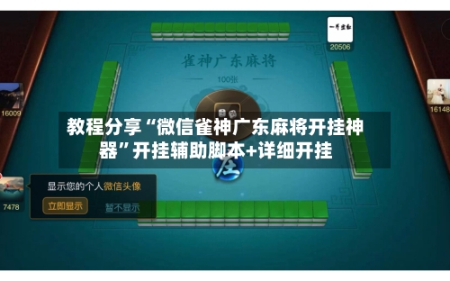 教程分享“微信雀神广东麻将开挂神器”开挂辅助脚本+详细开挂-第3张图片