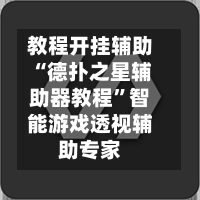 教程开挂辅助“德扑之星辅助器教程”智能游戏透视辅助专家-第3张图片