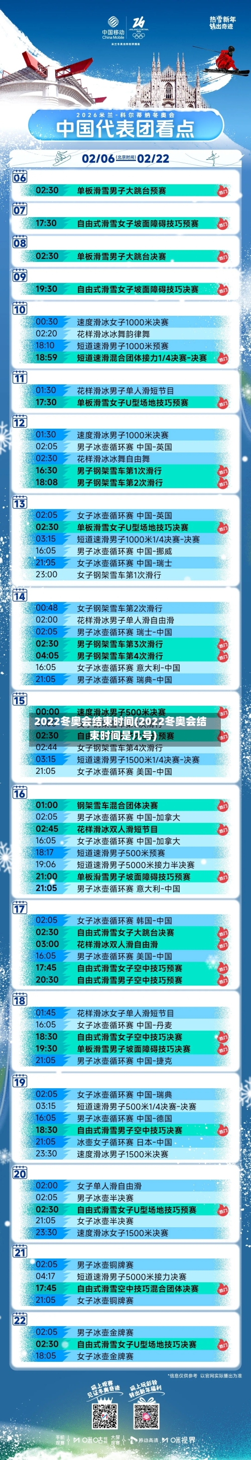 2022冬奥会结束时间(2022冬奥会结束时间是几号)-第2张图片