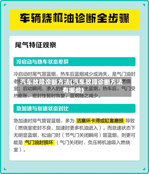 汽车故障诊断方法(汽车故障诊断方法有哪些)-第2张图片