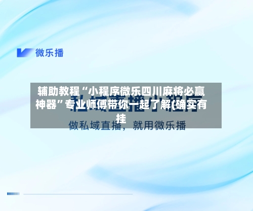 辅助教程“小程序微乐四川麻将必赢神器	”专业师傅带你一起了解(确实有挂-第1张图片