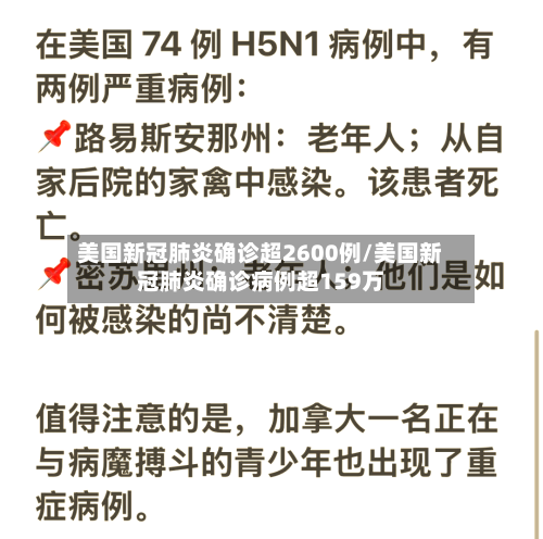 美国新冠肺炎确诊超2600例/美国新冠肺炎确诊病例超159万-第1张图片