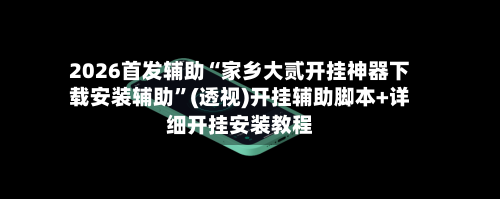2026首发辅助“家乡大贰开挂神器下载安装辅助	”(透视)开挂辅助脚本+详细开挂安装教程-第2张图片