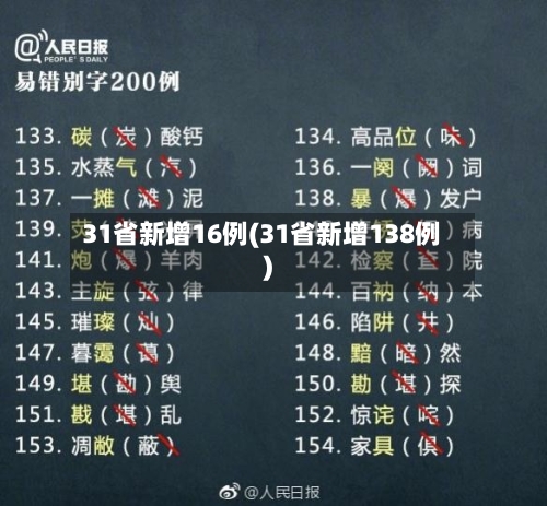 31省新增16例(31省新增138例)-第2张图片