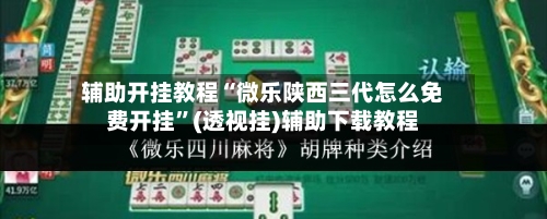 辅助开挂教程“微乐陕西三代怎么免费开挂	”(透视挂)辅助下载教程-第2张图片
